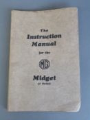 A 1933 MG Midget J series instruction manual