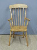 An elm seated Windsor armchair