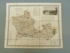 A 19th century map Berkshire Divided into Hundreds and the Parliamentary Divisions cloth backed map