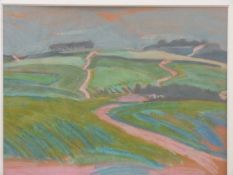 Carolyn White (1945-2013) pastel 'Treeline, Stroud Valleys',