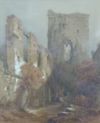E V Fudge (1815-1846) watercolour and gouache 'Porchester Castle',