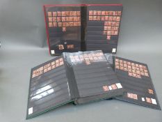 A large collection of Queen Victoria penny red plate numbers 71-224 in three stockbooks.