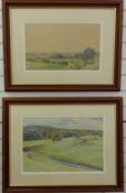 G A N Reed pair of watercolours, one Pleasington Fields near Blackburn,