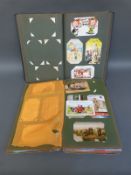 Two albums of postcards to include Donald McGill, nude, glamour, humorous,