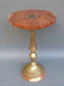 An inlaid oak side table with Stroud Vintage Transport and Engine Club 27th annual rally 2001