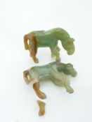 Two Chinese jadeite horses