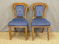 A pair of Victorian upholstered dining chairs