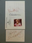 Paul McCartney signed postcard with a slip of paper signed by Linda McCartney.