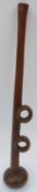 A 19thC African Zulu knobkerrie with two carved loops to the shaft,