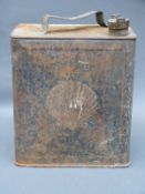 A vintage Shell 2 gallon petrol can with '3 Shillings' to top