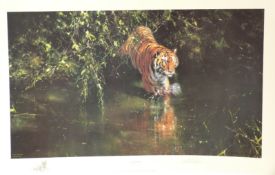 David Shepherd OBE signed limited edition print 1520/2000 'Burning Bright',