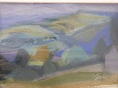 Carolyn White (1945-2013) pastel 'Minchinhampton Common',