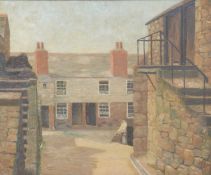 James Stephen Yabsley oil on canvas street scene, 49 x 60cm,