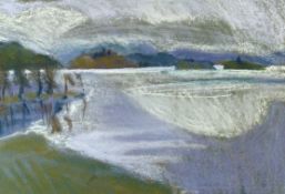 Carolyn White (1945-2013) pastel 'Avebury',
