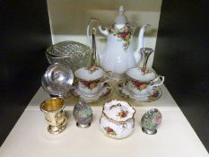 Royal Albert Old Country Roses tea for two set (two cups and saucers,