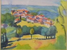 Carolyn White (1945-2013) watercolour 'Montagrier, Dordogne',