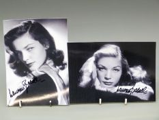 Two Lauren Bacall signed photographs