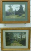Barry J Richards pair of pastels of garden scenes, both signed to lower edge, larger 26 x 37cm,