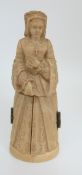 A 19thC Dieppe ivory figure of a lady in period costume,