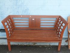A garden bench,