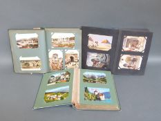 Three Edwardian postcard albums, all world interest, including Taormina, Athens, Egypt,