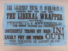 A 19thC Conservative v Liberal derogatory political handbill/broadside/poster on Tory blue paper.