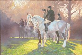 Andrew Quelch oil on canvas 'Beaufort Hunt on Frosty Morning', monogrammed AQ lower right,