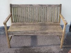 A wooden garden bench