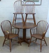 Canadian oak circular table and chairs,