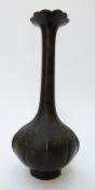 A 19thC Japanese Meiji period bronze vase, 14.