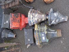 Seven various cast iron rainwater hoppers