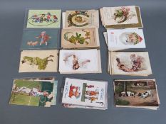 A collection of Edwardian/early 20thC postcards, many scripted and stamped includes humorous,