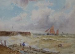 Frank Clifford 19th/20thC watercolour coastal scene, signed lower right,