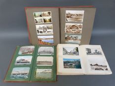 Three albums of postcards including Isle of Man, Skegness, Harrogate, Great Yarmouth,