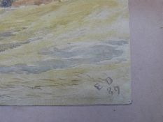 Major Sir Edward Law Durand 19thC watercolour view of Everest, label verso, 25 x 33cm.