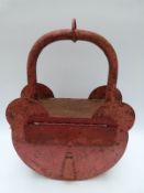 A vintage metal letter / post box in the form of a padlock,