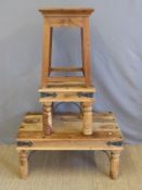 Three modern hardwood occasional tables