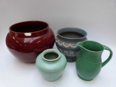 Doulton Lambeth Silicon ware jardiniere, Burmantofts faience jardiniere,