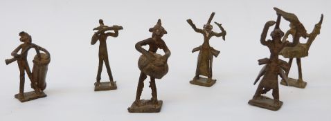 Six African bronze figures