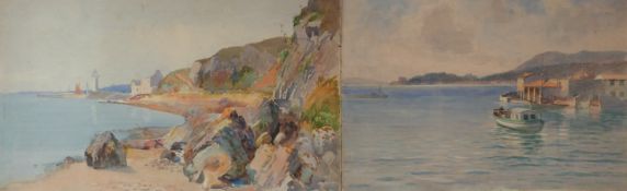Attributed to Arthur Netherwood (1864 - 1930) two watercolours, both coastal landscapes,