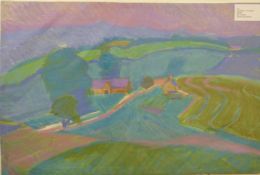 Carolyn White (1945-2013) pastel 'Cotswold Tithe Barn',
