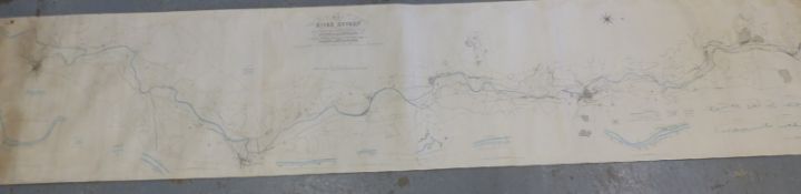 Thomas Rhodes map of the River Severn from Gloucester to Worcester extending from Near the Lower