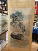 A Chinese scroll painting depicting buffalo,