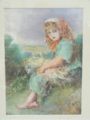 Attributed to Sophia Fenn (daughter of Annie Sarah Fenn RA) watercolour of a young,