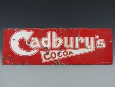 Cadbury's Cocoa vintage enamel sign,