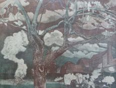 Richard Bawden signed limited edition (10/85) print 'The Apple Tree',