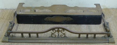 Two brass fire kerbs