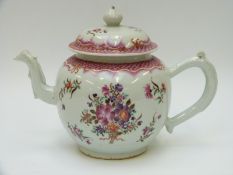 A 19thC Chinese famille rose teapot,