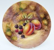 A Royal Worcester painted fruit plate signed J Smith,