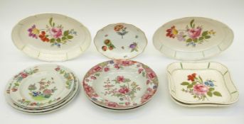 Four Victorian hand decorated Wedgwood plates, Spode plates,